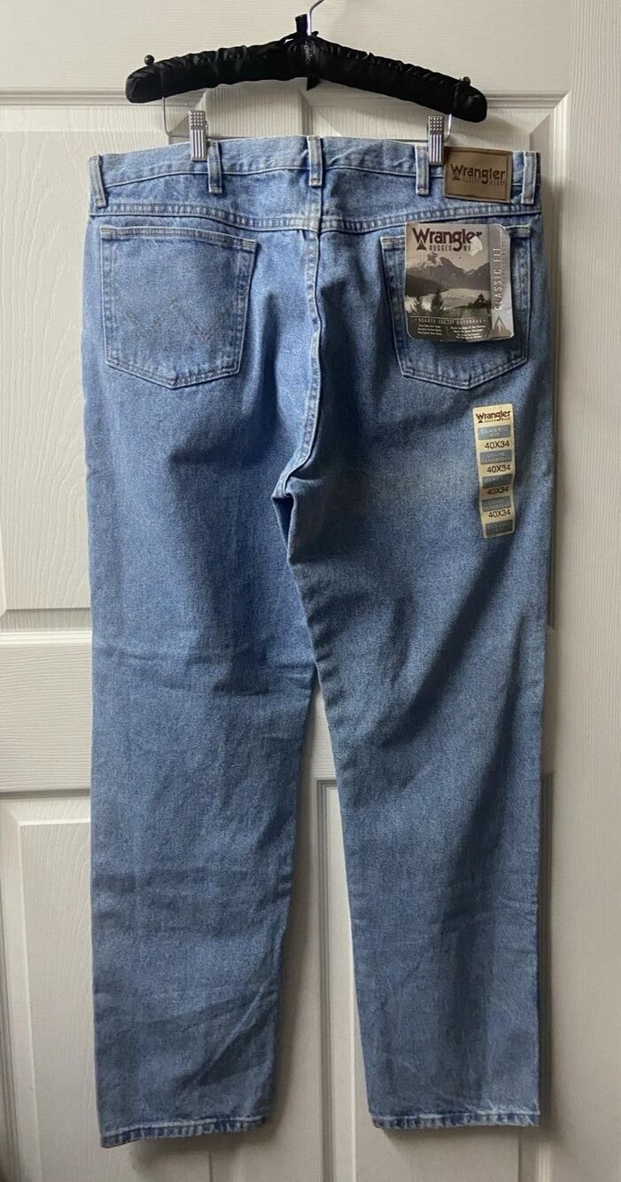 Wrangler Rugged Wear Denim Jeans Mens 40x30 Relaxed Fit Cotton Blue NWT Work